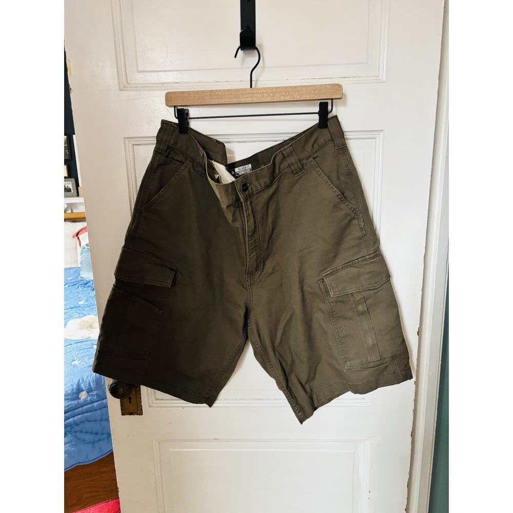 Carhartt Rugged Green‎ Flex Relaxed Fit Canvas Cargo Men's Work Shorts Size 40
